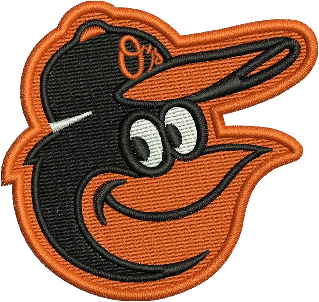 New Baltimore Orioles Logo Embroidery Design embroidery design shown stitched on fabric
