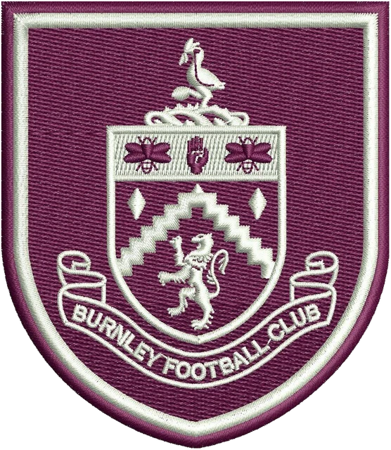 Stickdatei Burnley Football Club weinrotes Wappen Stickdatei auf Stoff gestickt