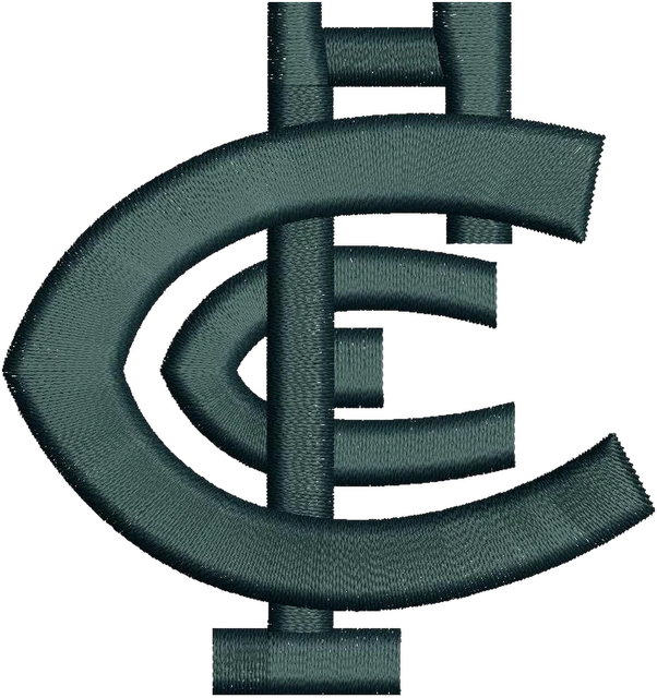 Diseño de bordado Carlton Football Club nuevo logotipo sobre tela