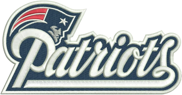 Stickdatei New England Patriots Logo 3 Stickdatei auf Stoff gestickt
