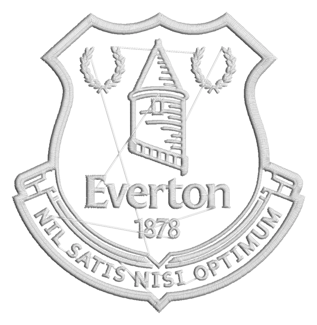 Stickdatei New Everton Football Club Logo Applique Stickdatei auf Stoff gestickt