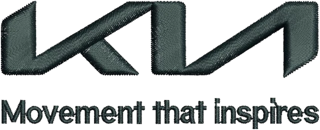 Stickdatei New KIA Motors Logo 2 Stickdatei auf Stoff gestickt