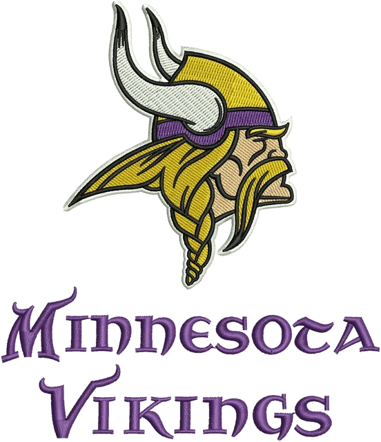 Ricamo Nuovo logo Minnesota Vikings 2 su tessuto
