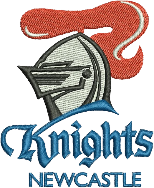Ricamo Newcastle Knights Logo con elmo su tessuto
