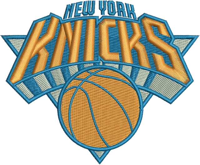 Diseño de bordado New York Knicks logotipo sobre tela