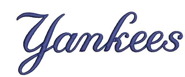 New York Yankess Logo 3 Embroidery Design embroidery design shown stitched on fabric