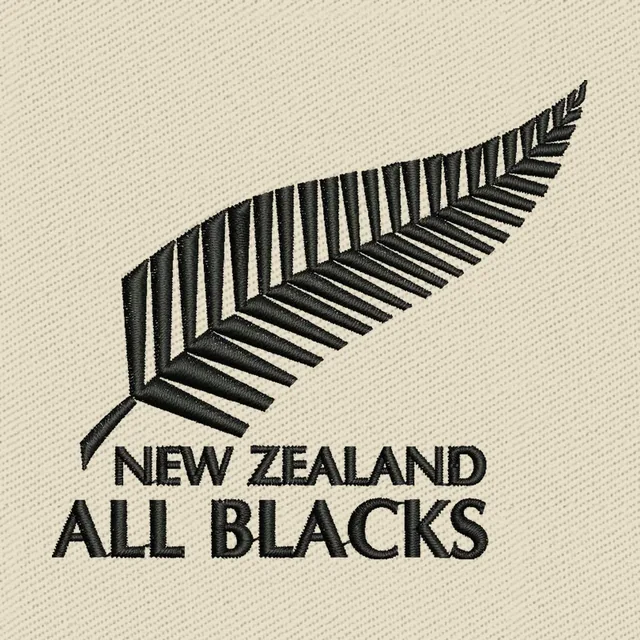 New Zealand All Blacks Rugby Union Team Logo Embroidery Design