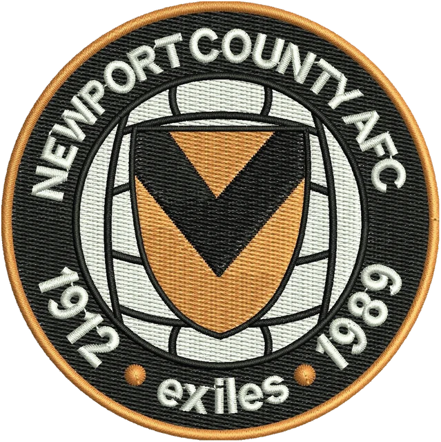 Stickdatei Newport County Association Football Club Logo Stickdatei auf Stoff gestickt