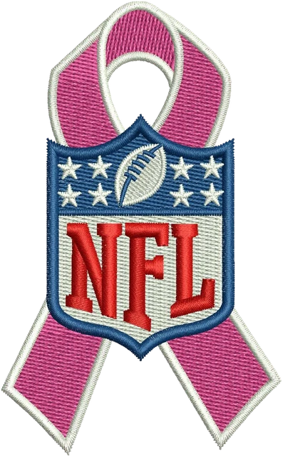Ricamo Logo NFL con nastro contro il cancro su tessuto