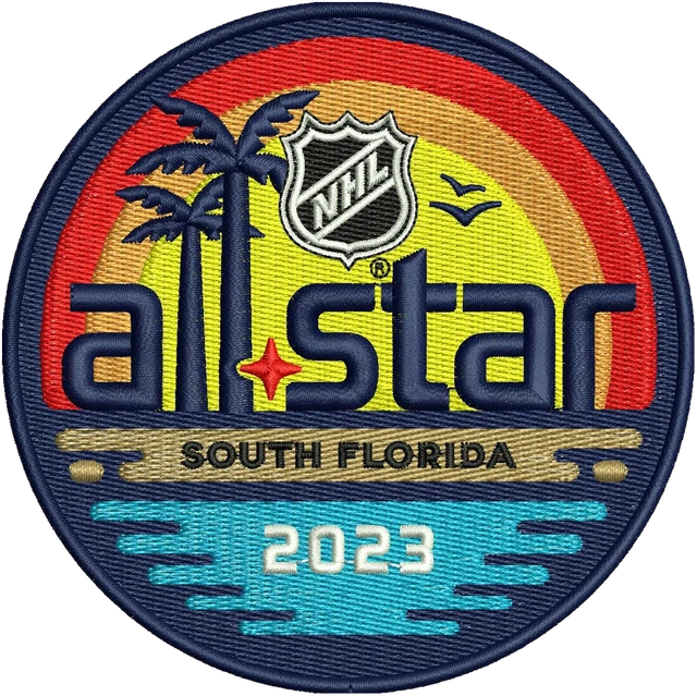 NHL All Star Game Logo 2023 Embroidery Design embroidery design shown stitched on fabric
