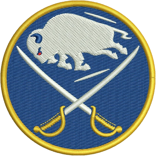 Stickdatei NHL Buffalo Sabres Logo Stickdatei auf Stoff gestickt