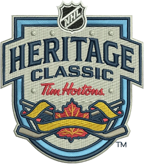Motif de broderie Motif de broderie NHL Heritage Classic Tim Hortons logo brodé sur tissu