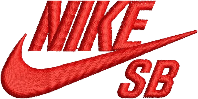 Stickdatei Nike SB Logo Stickdatei auf Stoff gestickt