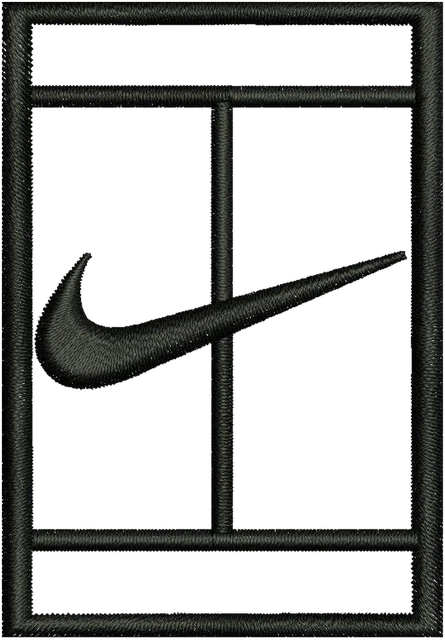 Nike Tennis Logo 2 Embroidery Design embroidery design shown stitched on fabric