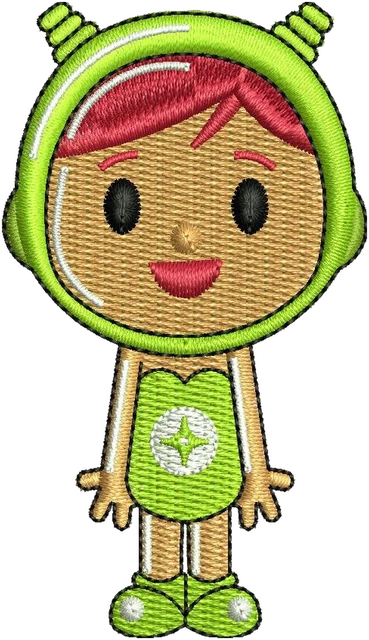 Motif de broderie Poupée Nina de Pocoyo brodé sur tissu