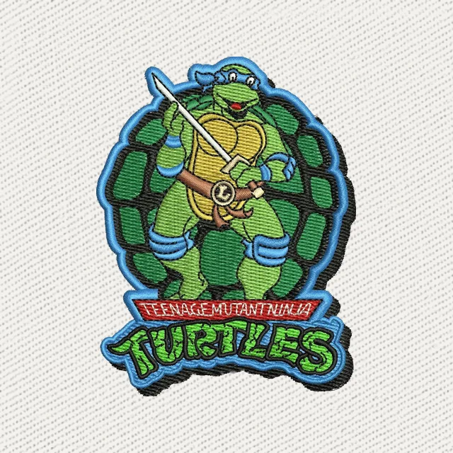 Diseño de bordado Leonardo Tortugas Ninja insignia