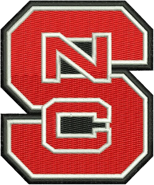Diseño de bordado Logotipo deportivo de North Carolina State University sobre tela