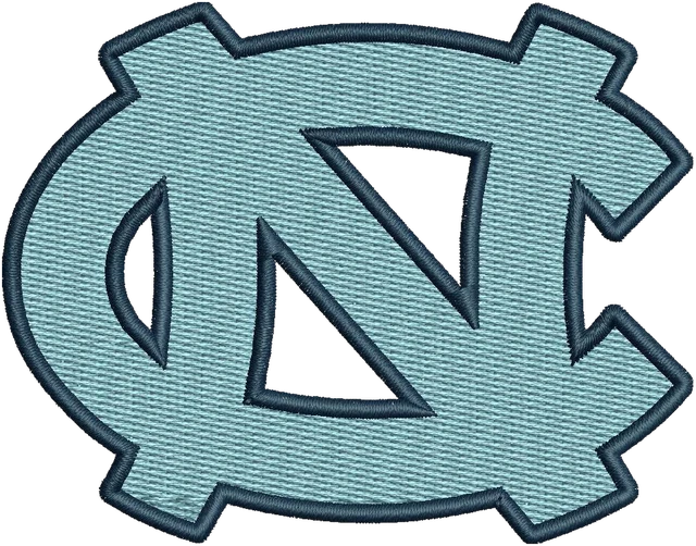 Diseño de bordado North Carolina Tar Heels logotipo sobre tela