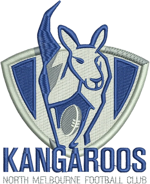 Motif de broderie North Melbourne Football Club logo brodé sur tissu