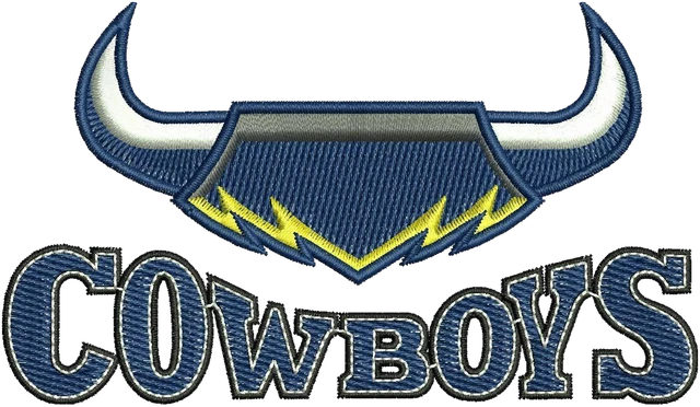 Diseño de bordado North Queensland Cowboys logotipo 2 sobre tela