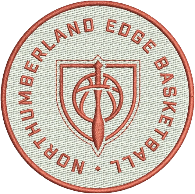 Diseño de bordado Diseño de bordado Northumberland Edge Basketball logo redondo sobre tela