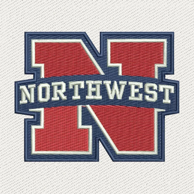 Northwest Mississippi rotes N-Logo Stickdatei