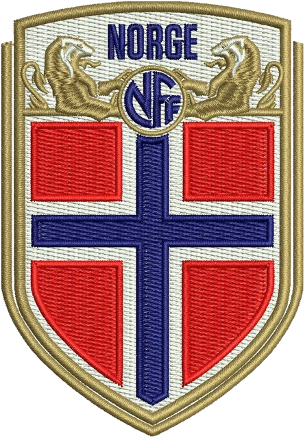 Motif de broderie Logo de l'équipe nationale de football de Norvège brodé sur tissu