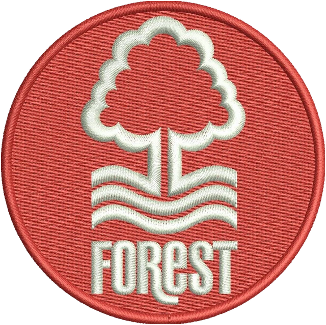 Nottingham Forest Football Club Logo 2 Embroidery Design embroidery design shown stitched on fabric