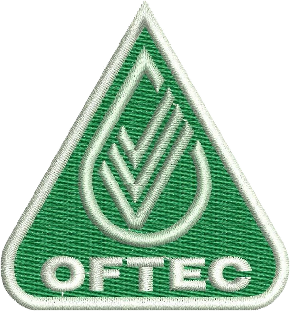 Diseño de bordado Oftec logotipo sobre tela
