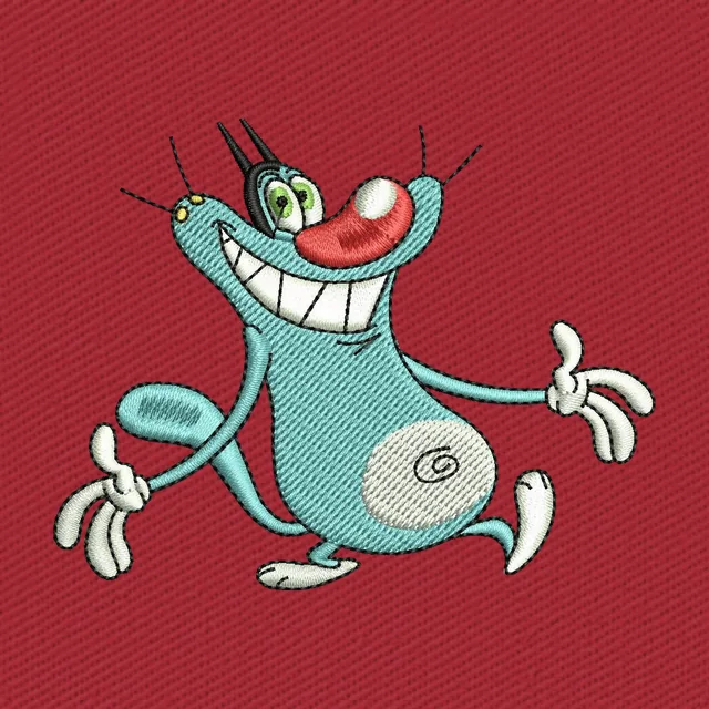 Oggy Running with Arms Wide Embroidery Design