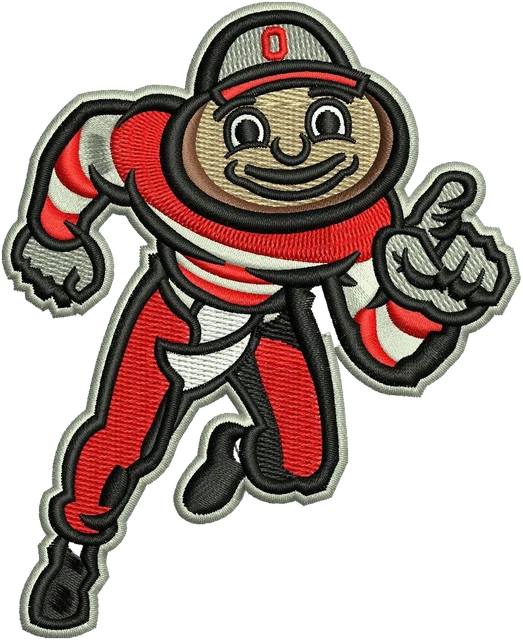 Ricamo Ohio State Brutus Buckeye 2 su tessuto