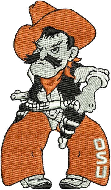 Ricamo Logo della mascotte di Oklahoma State Cowboys su tessuto