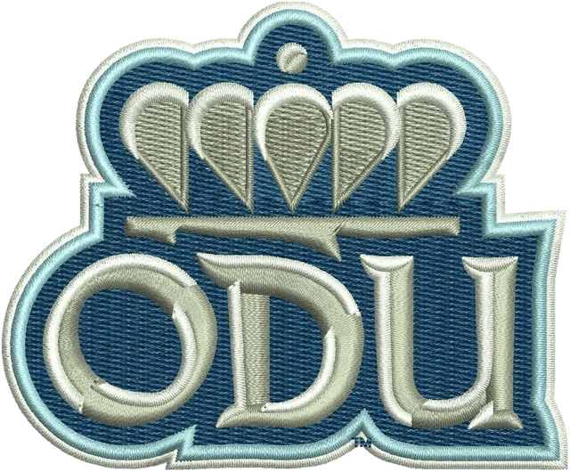 Diseño de bordado Logotipo del equipo de fútbol americano Old Dominion Monarchs sobre tela