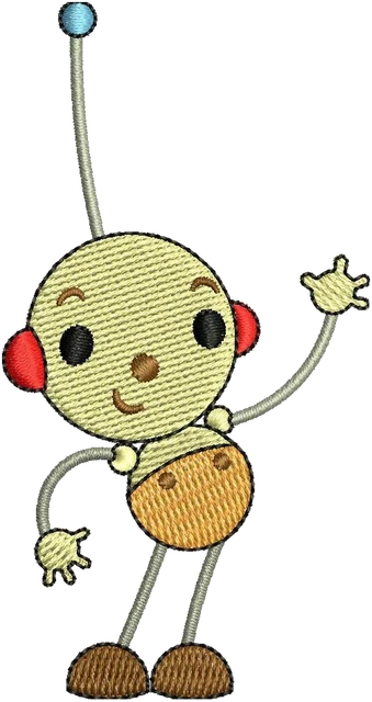 Olie Polie Embroidery Design embroidery design shown stitched on fabric