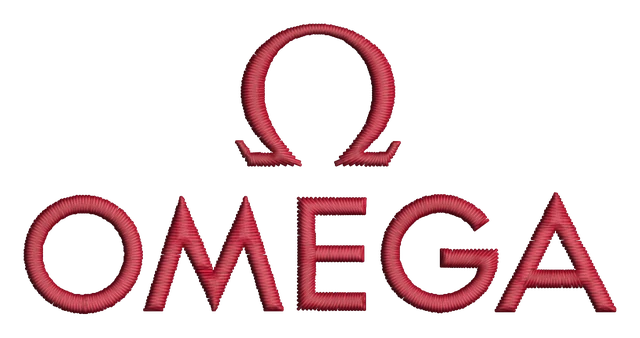 Diseño de bordado Omega Logo sobre tela
