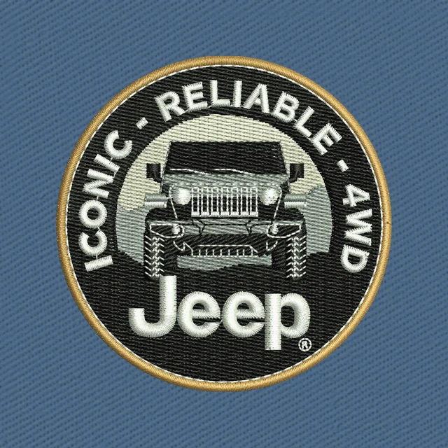 Open Road Brands Jeep Iconic Reliable 4WD Embroidery Design