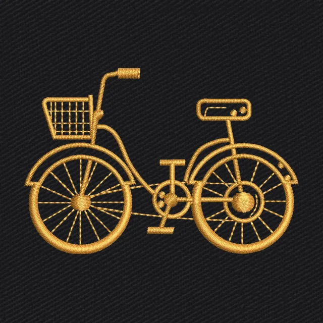 Orange Bicycle Embroidery Design