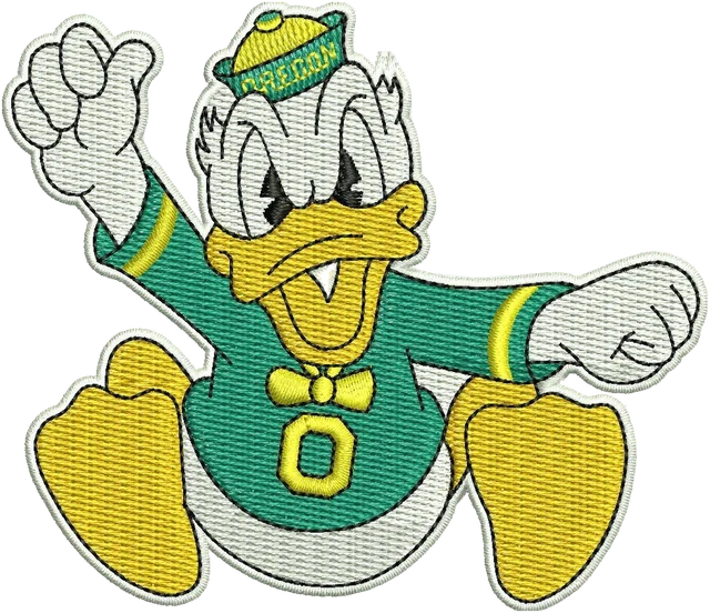Ricamo Logo Oregon Ducks University 3 su tessuto