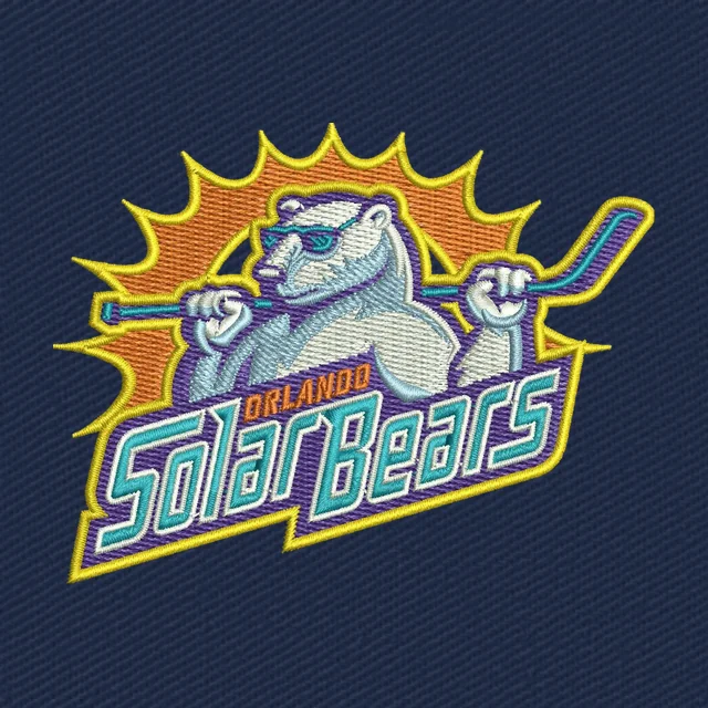 Orlando Solar Bears Eisbär Hockey-Sonnenlogo Stickdatei