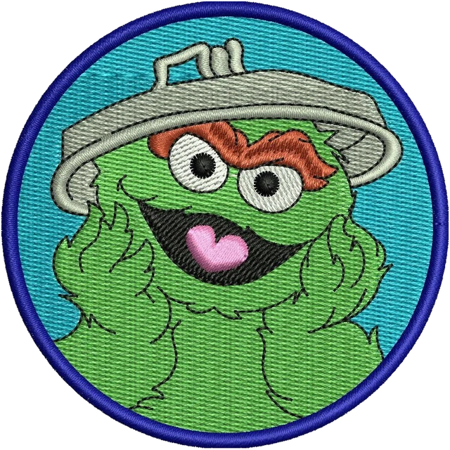 Diseño de bordado Oscar the Grouch de dibujos animados 2 sobre tela