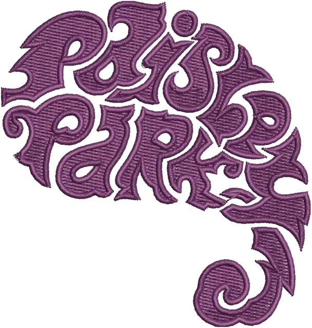 Ricamo Simbolo di Paisley Park 2 su tessuto
