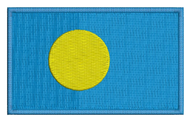 Motif de broderie Drapeau des Palaos brodé sur tissu