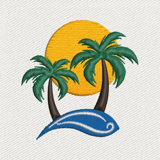 Palm Trees Embroidery Design