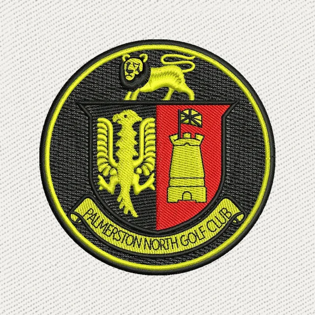 Palmerston North Golf heraldisches Rundabzeichen Stickdatei
