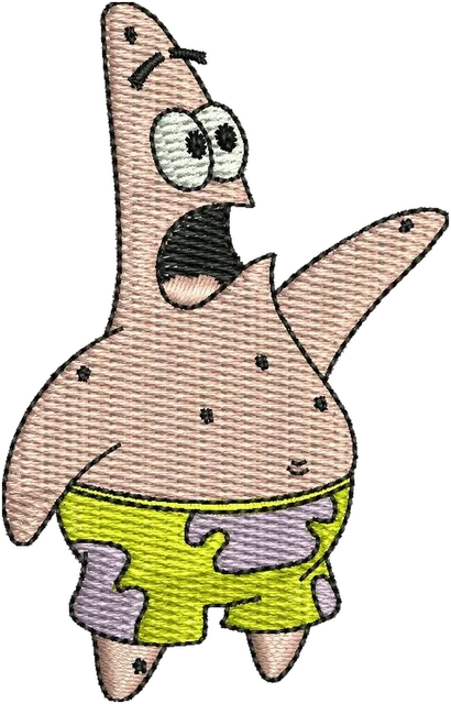 Diseño de bordado Patrick Star 2 sobre tela