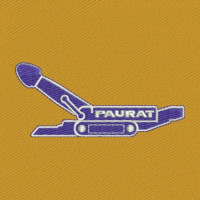 Diseño de bordado logo máquina Paurat morada