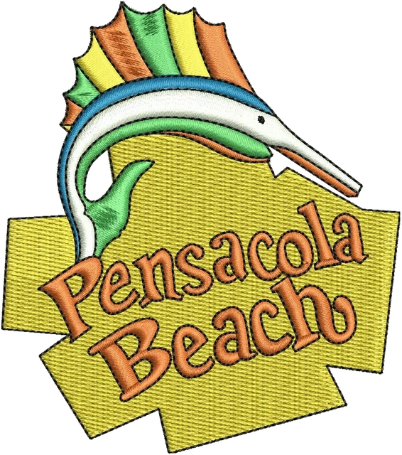 Ricamo Logo Pensacola Beach su tessuto