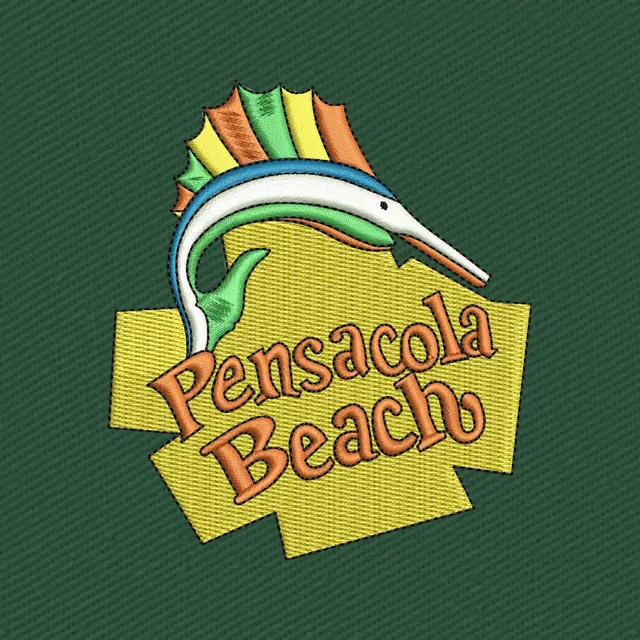 Pensacola Beach Logo Embroidery Design