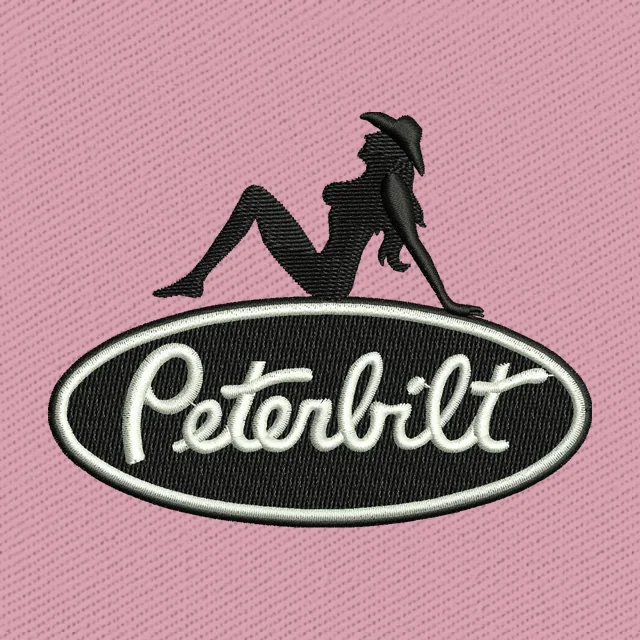 Logotipo de chica en faldilla guardabarros Peterbilt