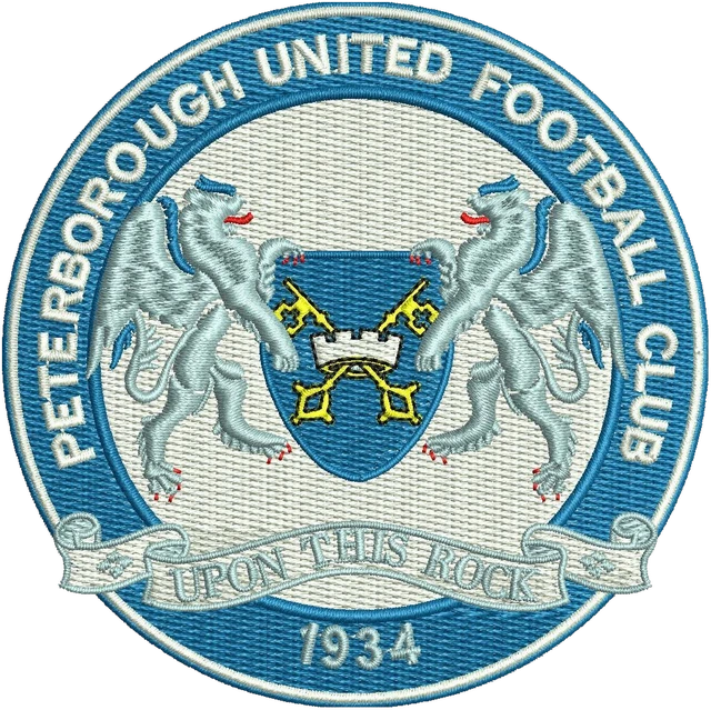 Stickdatei Peterborough United Football Club Logo Stickdatei auf Stoff gestickt